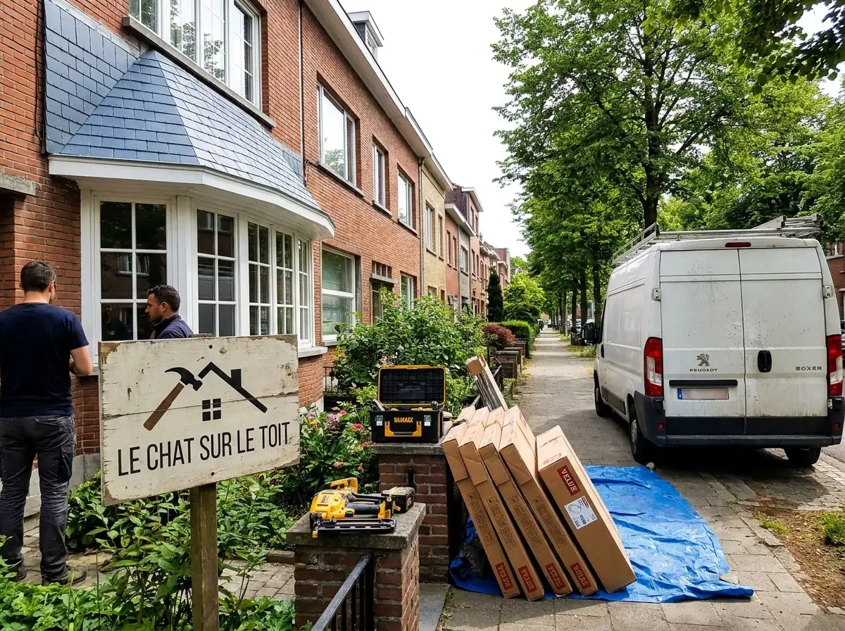 Toiture terminée à Woluwe-Saint-Pierre, Le Chat Sur Le Toit